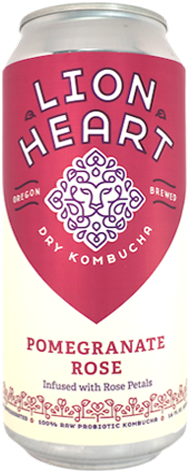 Lion Heart Kombucha Raspberry Harvest flavor with ingredients